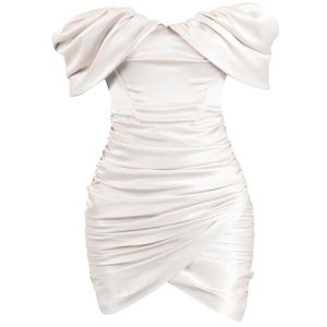 LEAU Satin Corset Dress White Size M Bridal